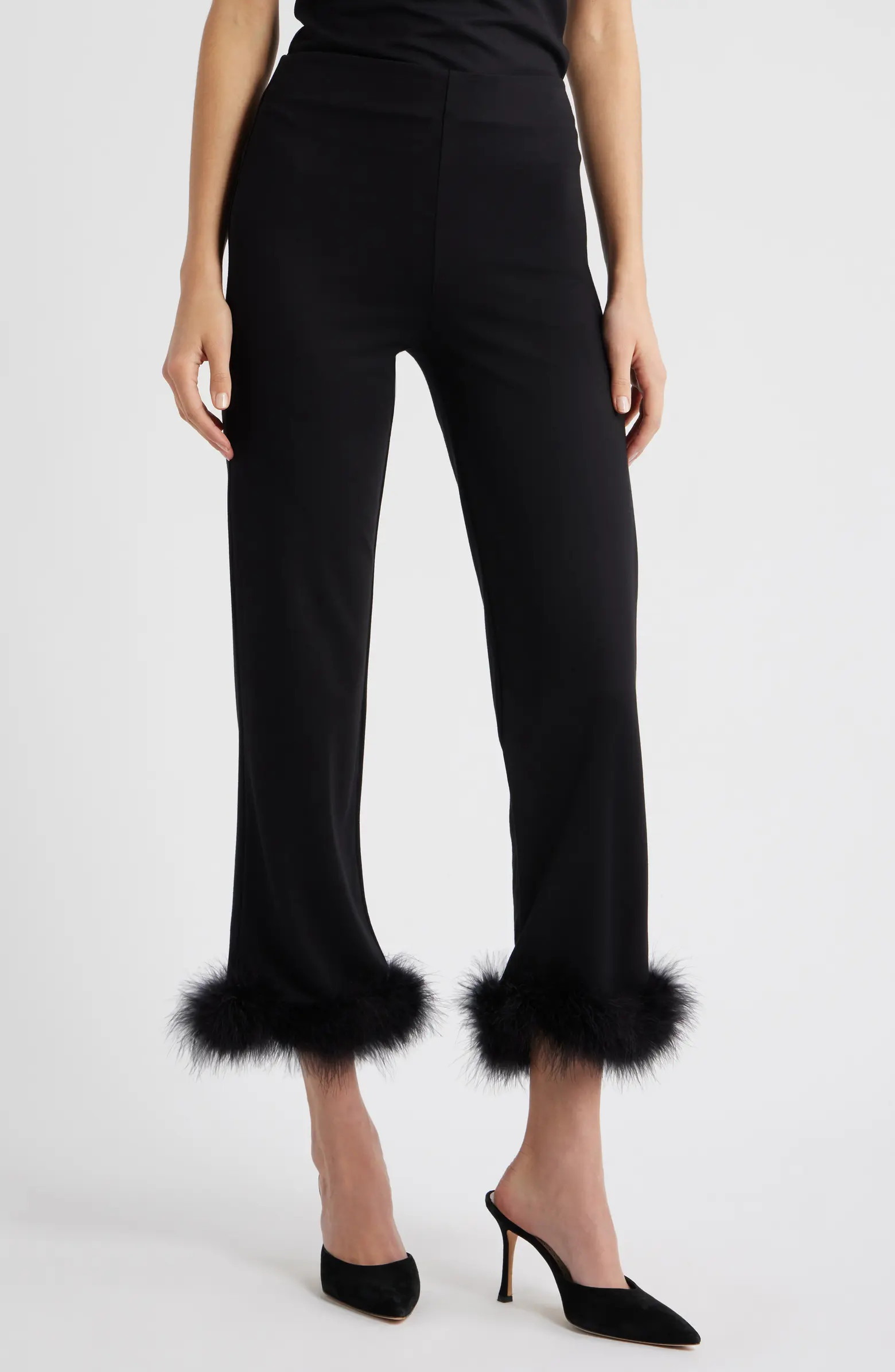 Feather Hem Capri Pants | Nordstrom