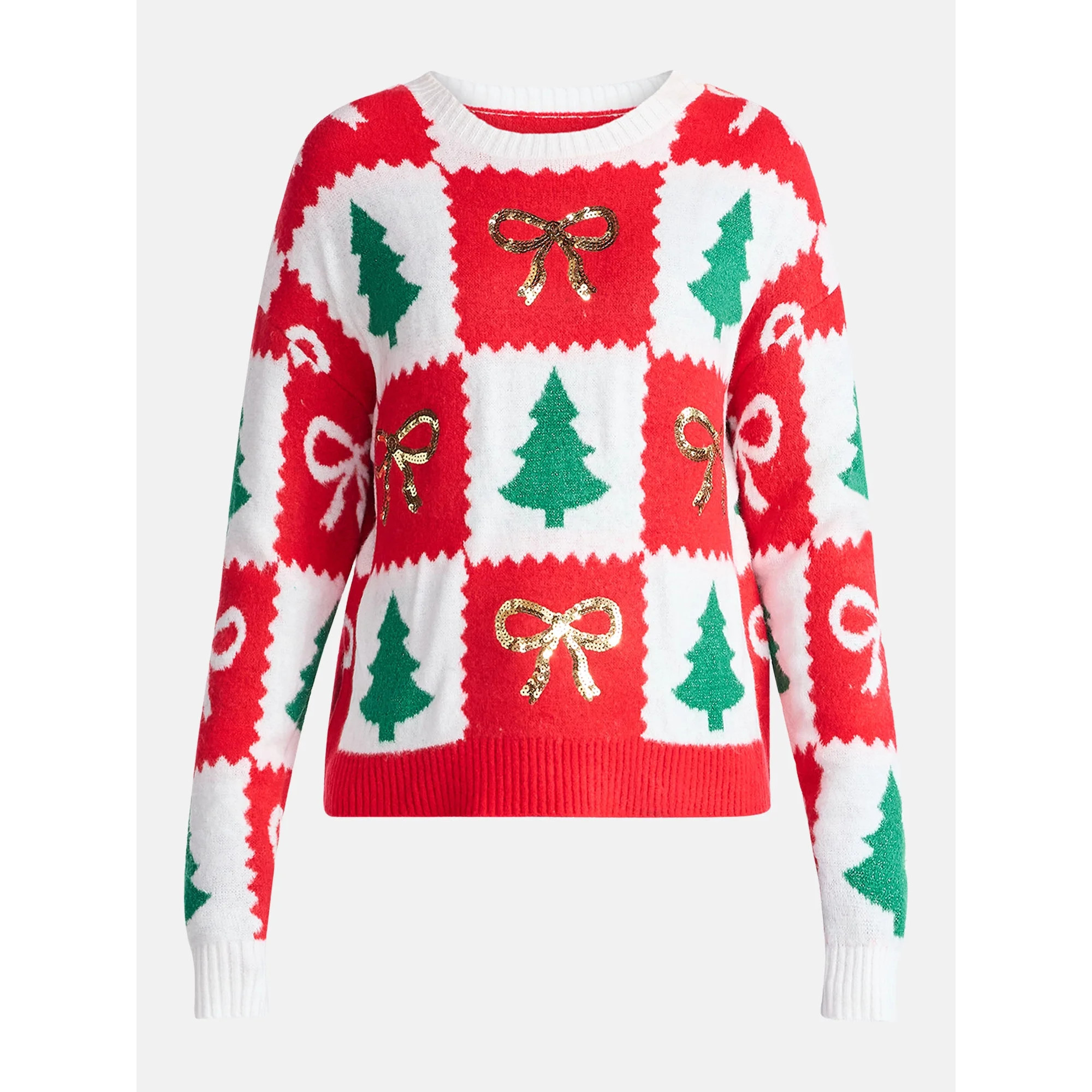 Holiday Time Women's Embellished Pullover Christmas Sweater, Midweight, Sizes XS-XXXL - Walmart.c... | Walmart (US)