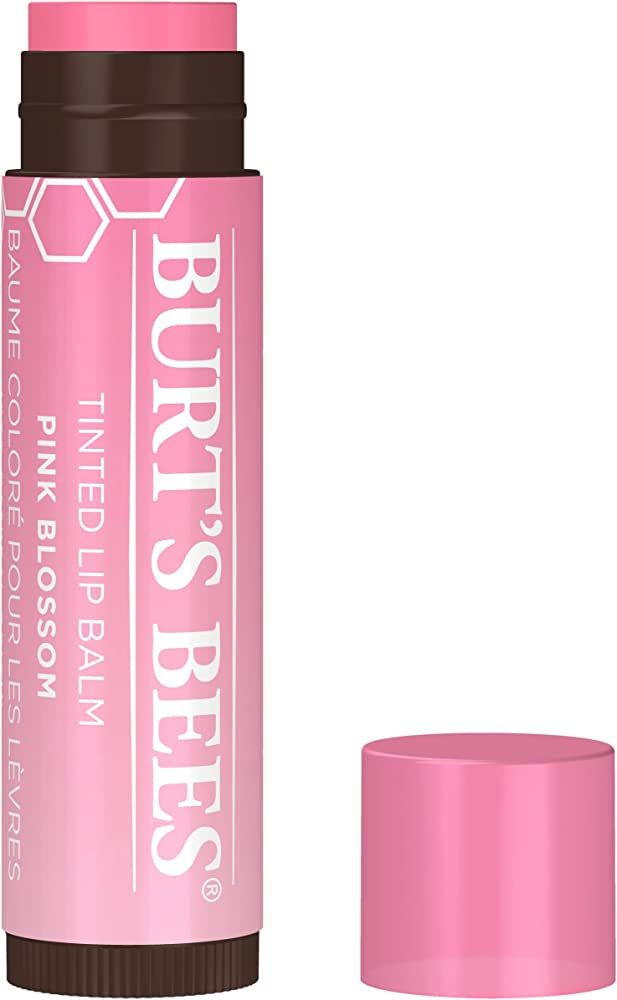 Burt's Bees Lip Balm, Tinted Moisturizing Lip Care for Women, 100% Natural, Pink Blossom with She... | Amazon (US)