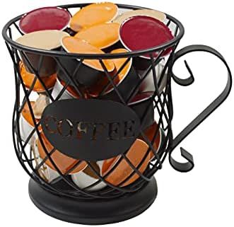 Coffee Pod Holder Mug Shape Multi Use K Cup Holder Coffee Station organizer Storage Wire Basket F... | Amazon (US)