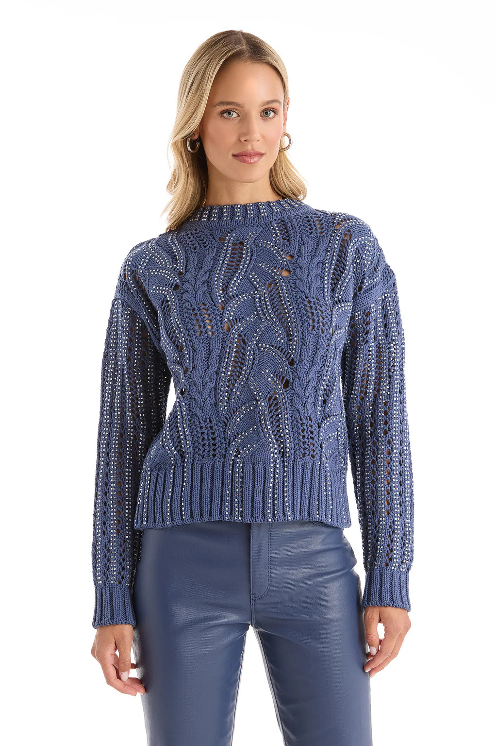 Elea Crystal Knit Sweater - Sapphire | The Noli Shop