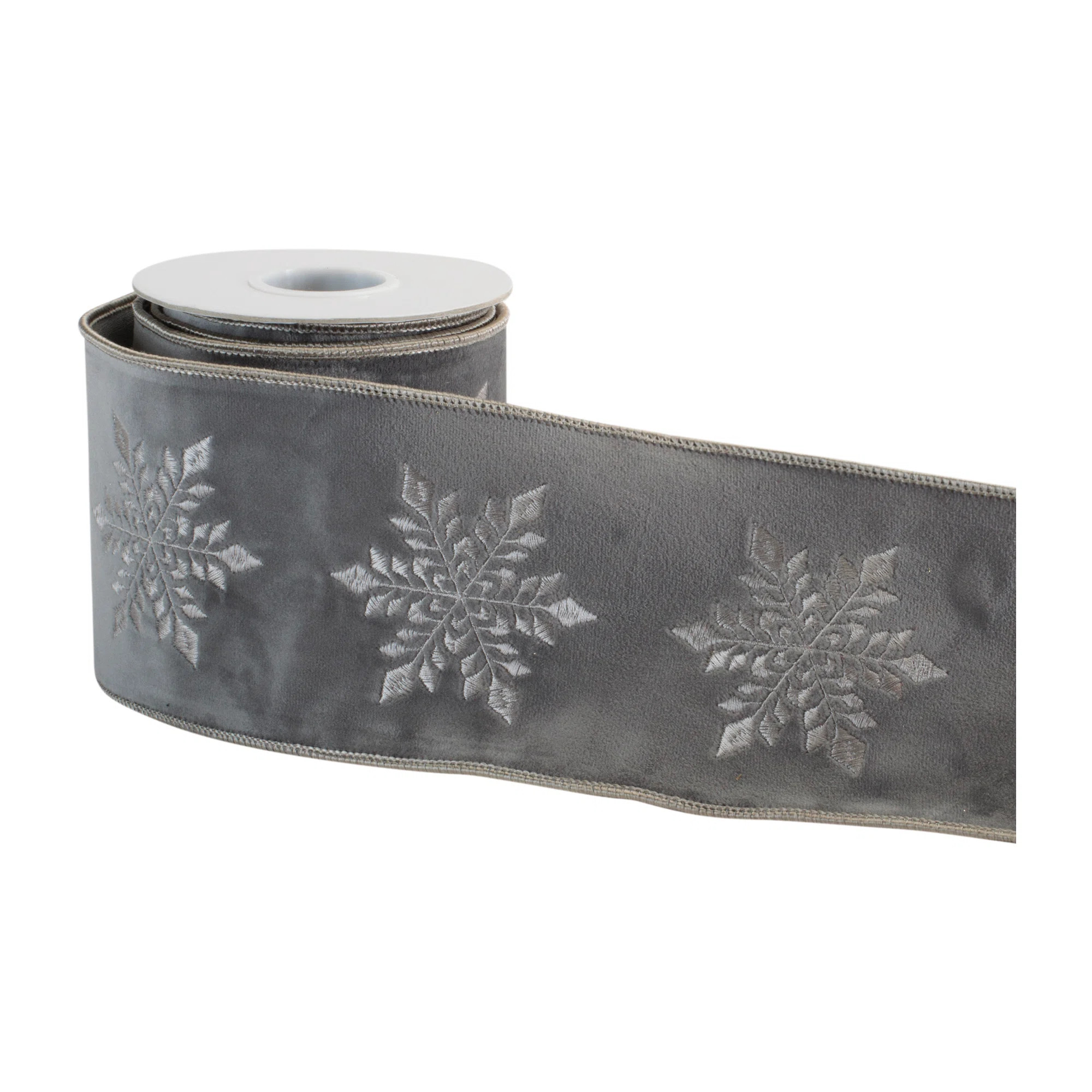 Snowflake Wired Ribbon 4" x 5 Yds. | Wayfair North America