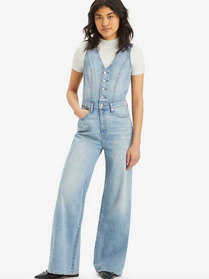 Levi's Denim Vest Wide Leg Jumpsuit - Women's 29 | Levi's US
