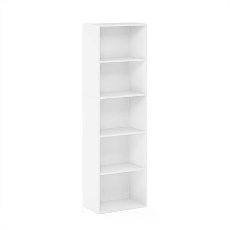 Furinno Luder Bookcase / Book / Storage , 5-Tier, White | Amazon (US)
