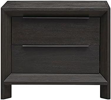 Modus Furniture Solid Wood Nightstand, 2-Drawer, Chloe - Basalt Grey | Amazon (US)