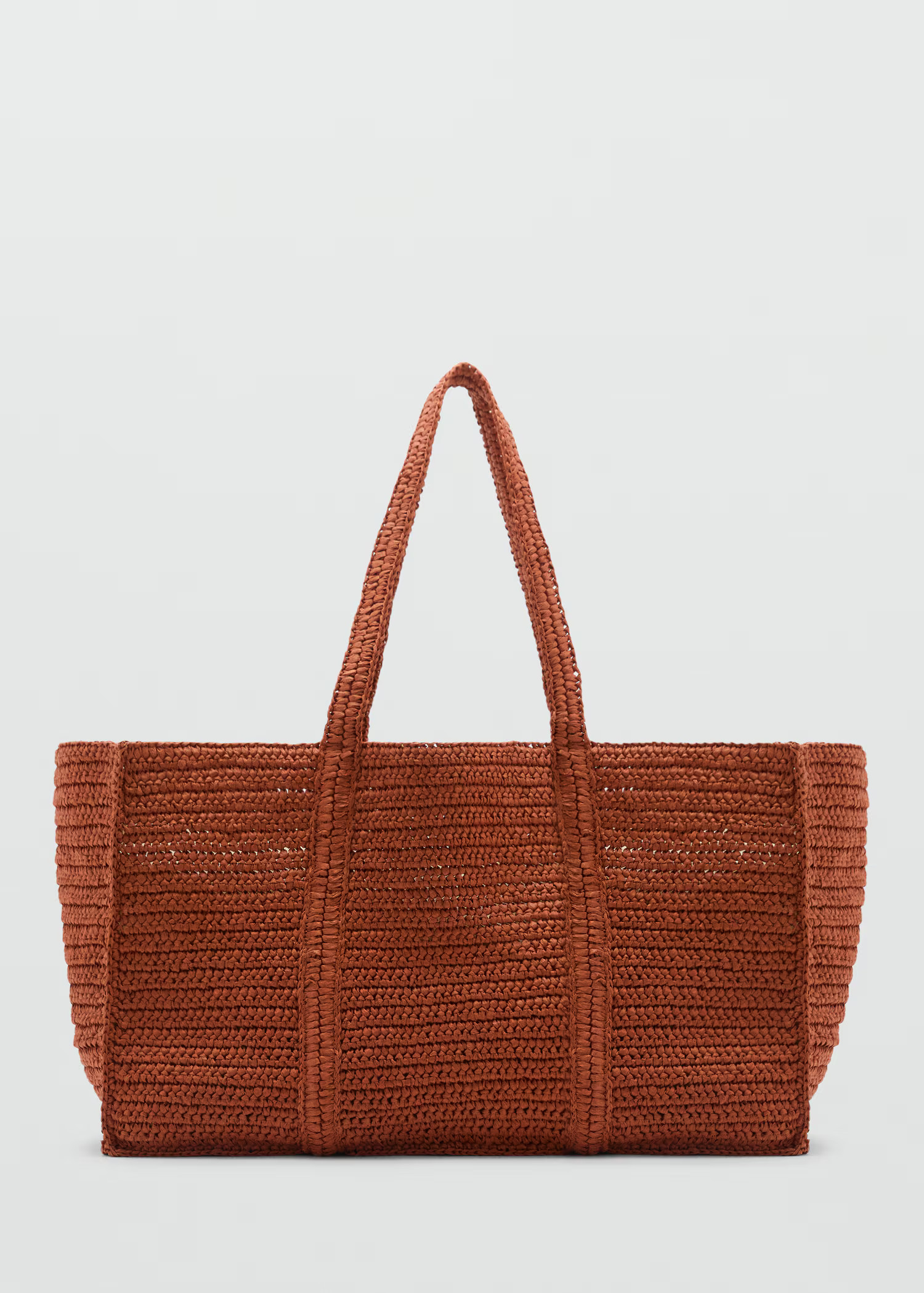 Natural fiber double-handle shopping bag - Women | MANGO USA | Mango (US/MX/AU)