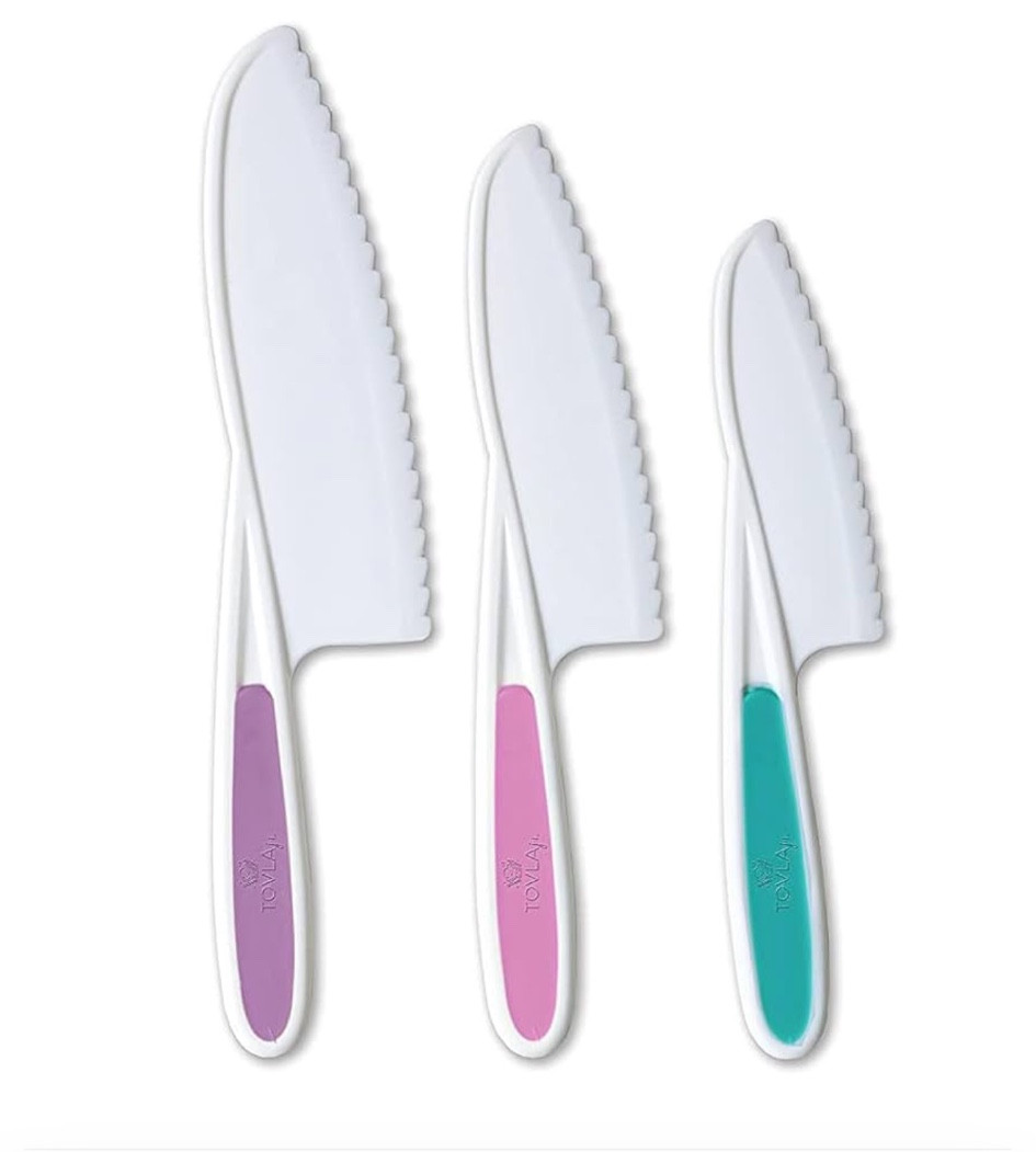 Tovla Jr. Knives for Kids 3-Piece Kitchen Baking Knife Set: Montessori Children's Real Cooking Knives in 3 Sizes & Colors/Firm Grip, Serrated Edges, BPA-Free Kids' Toddler Knives (colors vary)

#LTKHome #LTKKids #LTKFamily