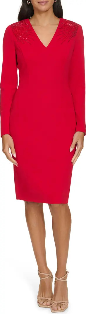 Calvin Klein Hot Fit Long Sleeve Sheath Dress | Nordstromrack | Nordstrom Rack