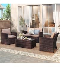 Wicker Outdoor Patio Storage Box Waterproof, 120 Gallon Large Deck Box Rattan Storage Bin for Cus... | Amazon (US)