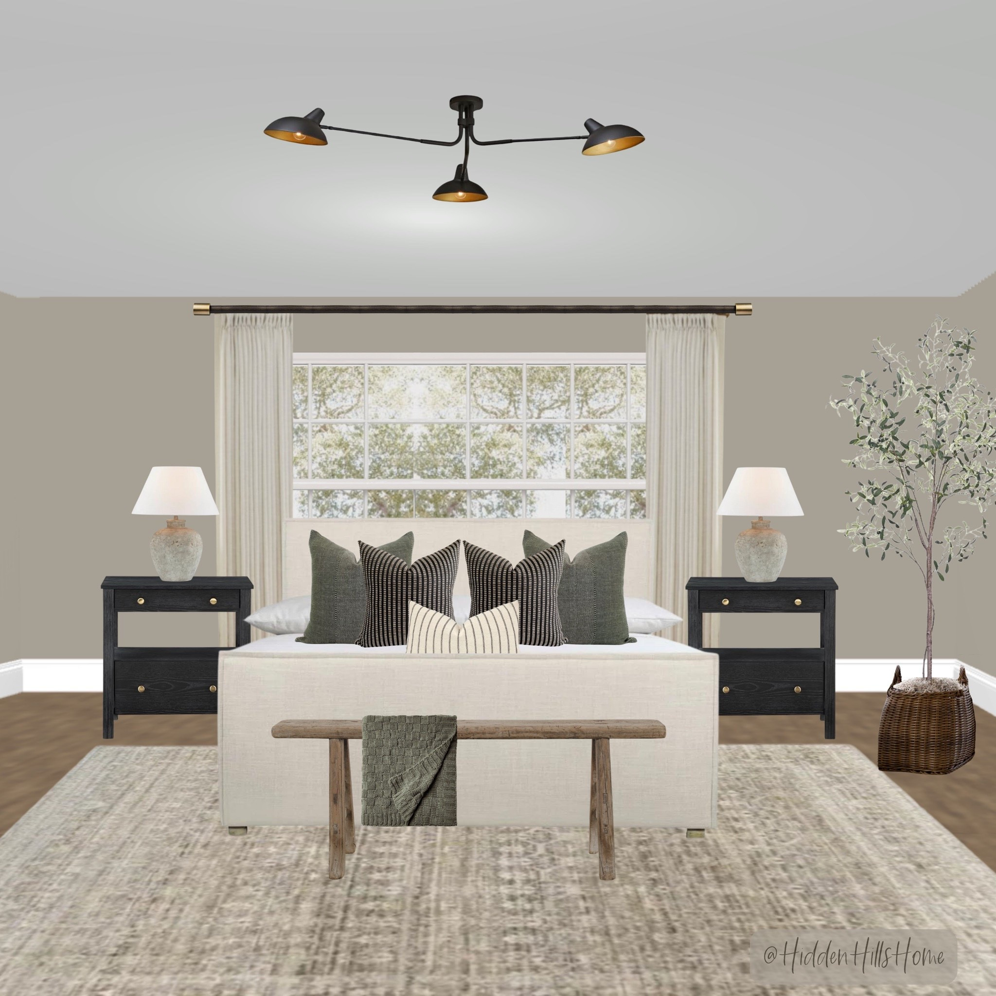 Bedroom design ideas, master bedroom decor, home decor, cozy bedroom Inspo, bedroom decor inspiration #bedroom
Wall color is Fawn Brindle

#LTKHome #LTKSaleAlert #LTKSeasonal