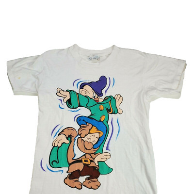 Vintage 90s Snow White & The Seven Dwarfs Tshirt Disney Movie Small Dopey | eBay US