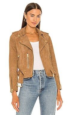 ALLSAINTS Suede Balfern Biker Jacket in Tan Brown from Revolve.com | Revolve Clothing (Global)