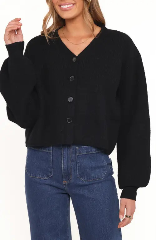 Petal & Pup Sybil V-Neck Cardigan in Black at Nordstrom, Size X-Large | Nordstrom