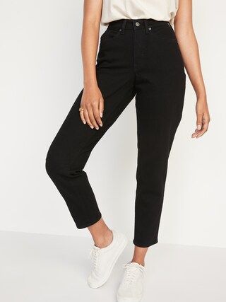 Curvy High-Waisted O.G. Straight Black Ankle Jeans for Women | Old Navy (US)
