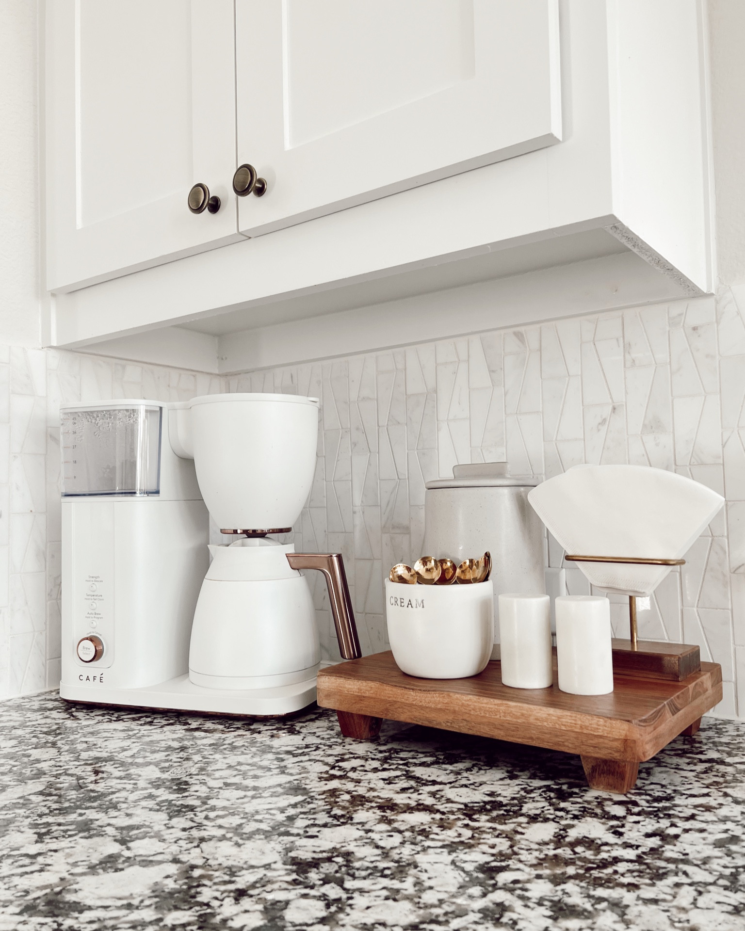 coffee corner idea ☕️…

with this Target pedestal tray I am loving for under $25 🙌🏼😍 when I stumbled upon this tray at Target, just knew I need to try it out in my coffee corner and I’m in love!!

details here:
+ tray under $25 + in stock for shipping
+ cute coffee filter holder
+ gold espresso spoons
+ cream jar: older Target find
+ coffee canister
+ coffee scooper: Magnolia

I’ll have this adorable tray and everything else linked in my bio! Happy Sunday!! 🌤

#kitchendecor #traydecor #targettray #under25 #affordable #amazonfinds #kitchenisland #coffeecorner #coffeestation 

#LTKhome #LTKunder50 #LTKSeasonal