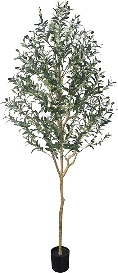 Amazon.com: Phimos Artificial Olive Tree Tall Fake Potted Olive Silk Tree with Planter Large Faux... | Amazon (US)