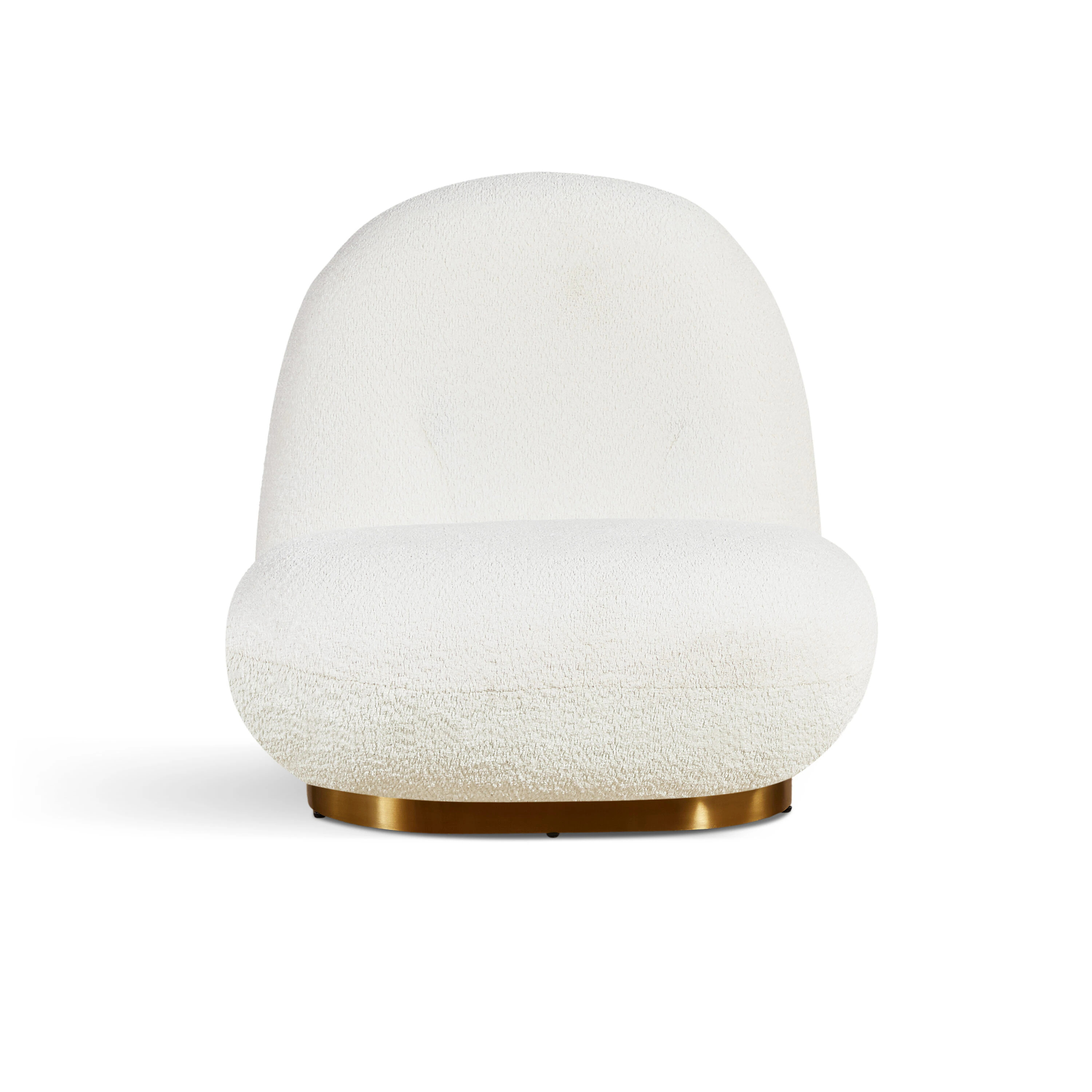 LOVMOR Leif White Plush Glam Lounge Chair Gold Base Living Spaces one_size | SF-X-B347P342927 | Lowe's