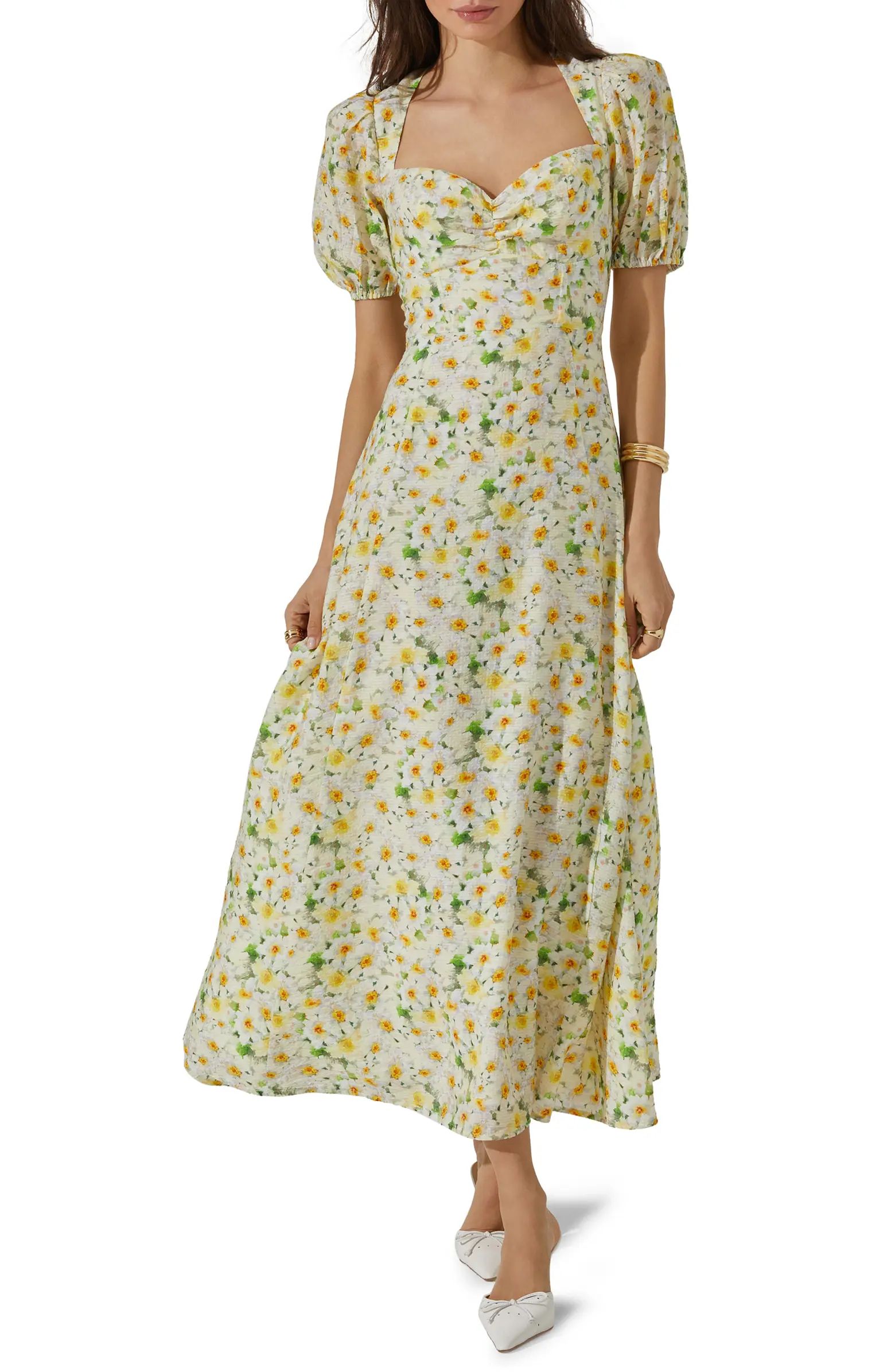 Print Puff Sleeve Maxi Dress | Nordstrom