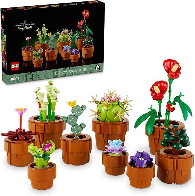 LEGO Icons Tiny Plants 758-Piece Building Set, Green Brown Red Purple, Adult | Amazon (US)