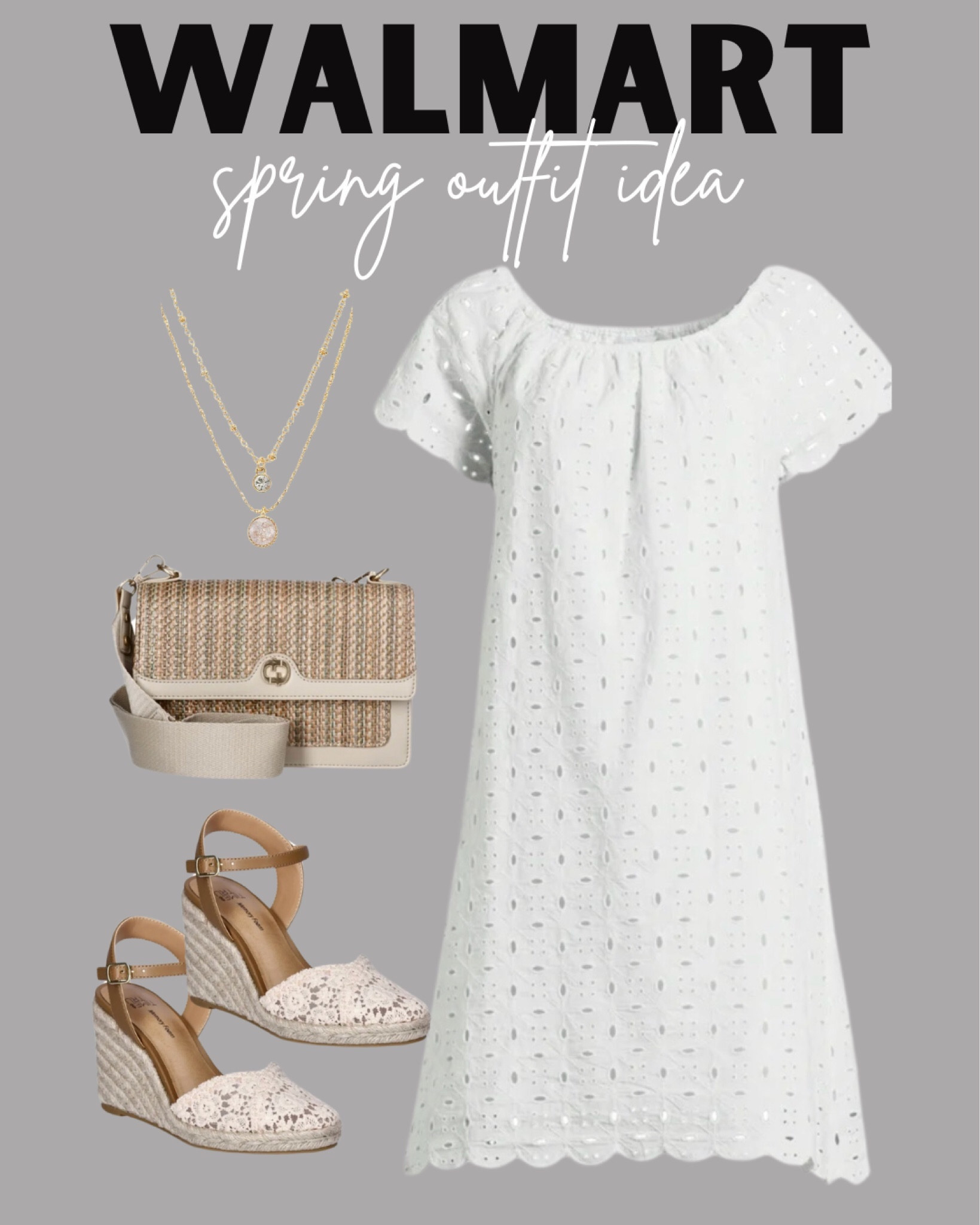 Walmart spring outfit idea!
.
.
.
#walmart #walmartfashion #walmartstyle #springdress #eyeletdress #easterdress #churchoutfit #easter #springfashion #springoutfit #walmartoutfit #walmartoutfitinspo #newarrivals #timeandtru #espadrille #wedges #wedgesandals #eyeletwedges #strawbag #crossbodym#crossbodybag #strawhandbag #outfitidea 

#LTKstyletip #LTKSpringSale #LTKfindsunder50