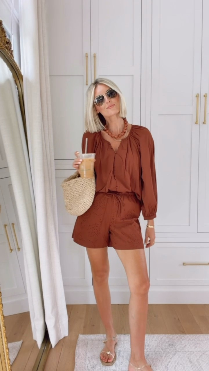 This brown matching set has been on repeat for me recently! I love the eyelet detailing on the shorts! Wearing S in the top & XS in the shorts.

Loverly Grey, Target find, Target fashion, brown matching set, summer fashion, summer outfit ideas

#LTKootd #LTKSeasonal