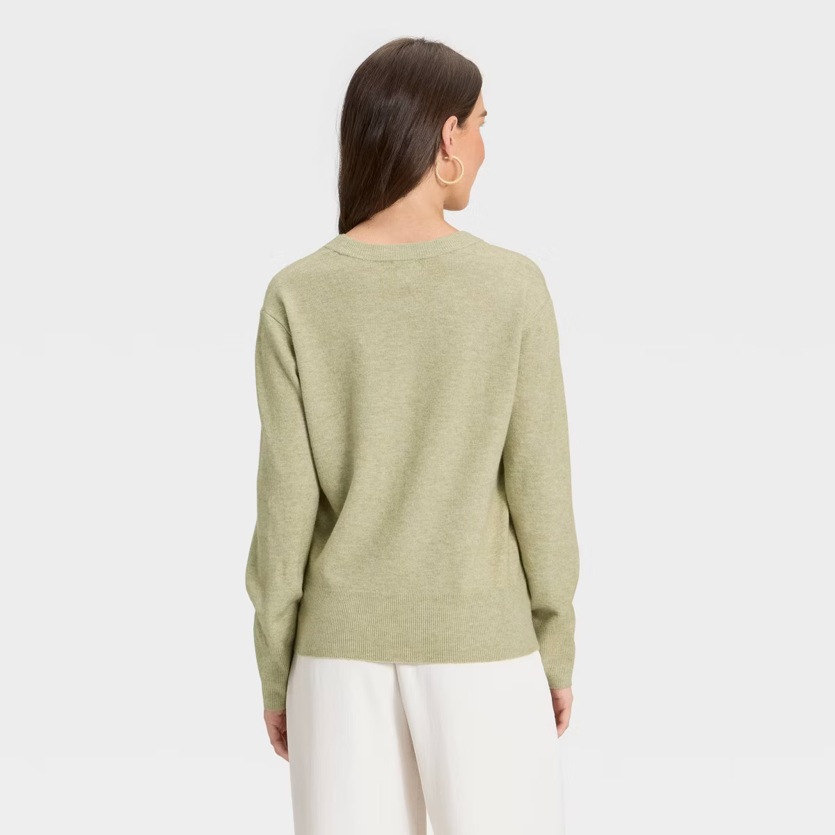 Women's Long Sleeve Cozy Knit Relaxed V-Neck Pullover Sweater - A New Day™ | Target