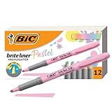 BIC Brite Liner Grip Pastel Highlighter Set, Chisel Tip, 12-Count Pack of Pastel Highlighters in Ass | Amazon (US)