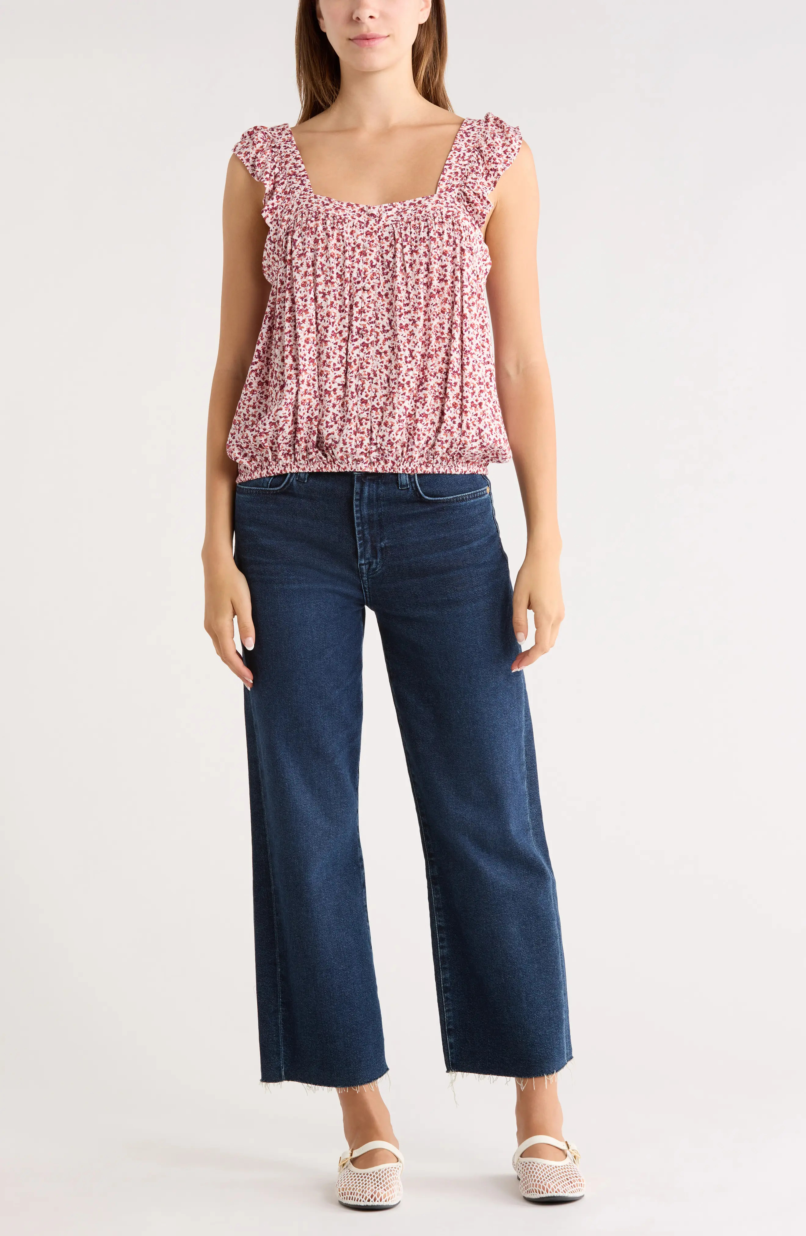 Floral Ruffle Strap Tank (Women) | Nordstromrack | Nordstrom Rack