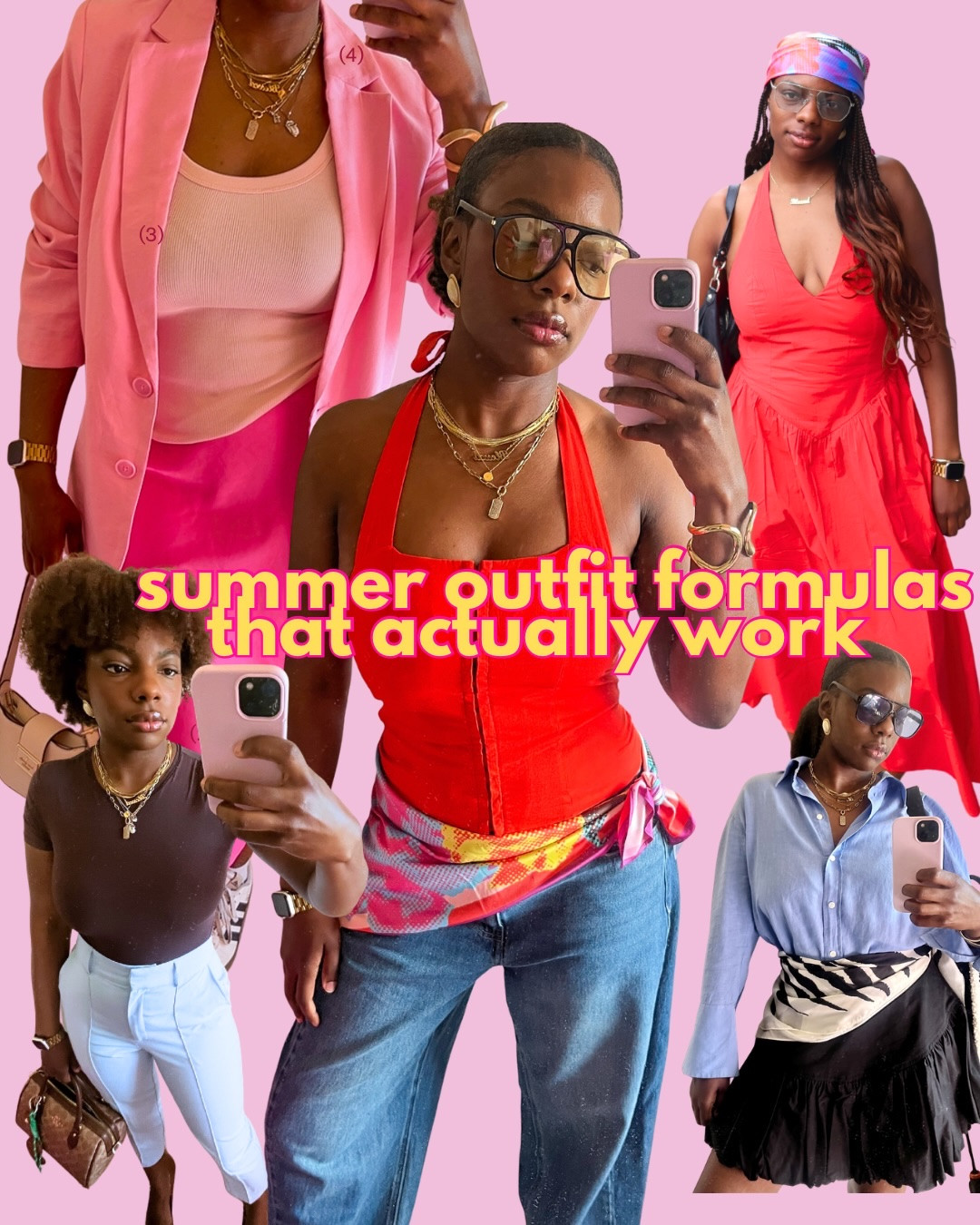 Save + Share if helpful! 4 spring/summer outfit formulas that are my three E’s, effortless, easy and edgy ✨I’ll be wearing a version of these everyday this summer! Let me know if you would like to see more formulas #outfitformula #springoutfitideas #summeroutfits #effortlesschic #edgychic easy outfit formulas for sporting/summer
