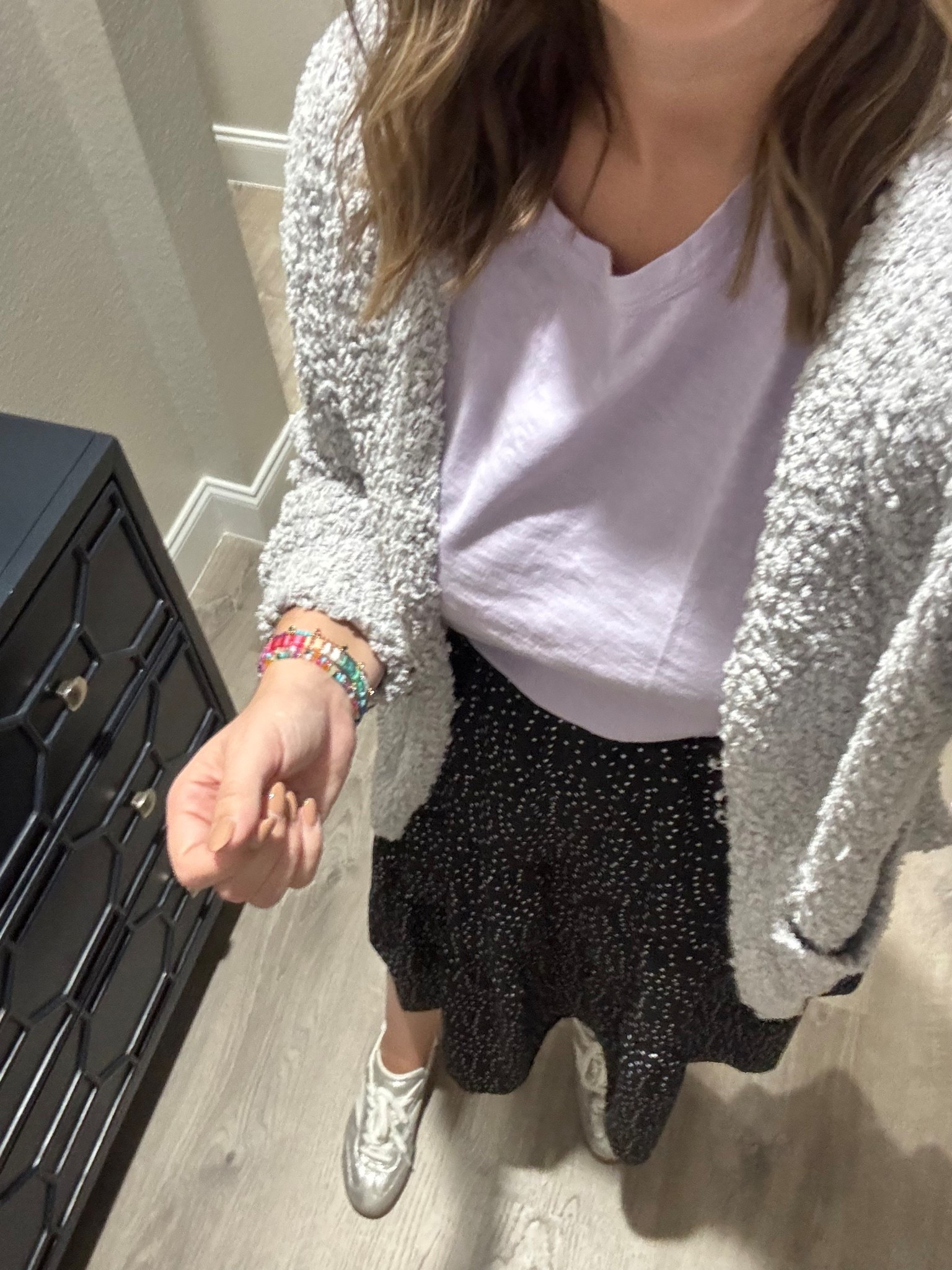 Cozy cardigan and comfy skirt for today’s work look! 🥰🫶🏻 

TTS- medium 

#LTKStyleTip #LTKWorkwear #LTKMidsize