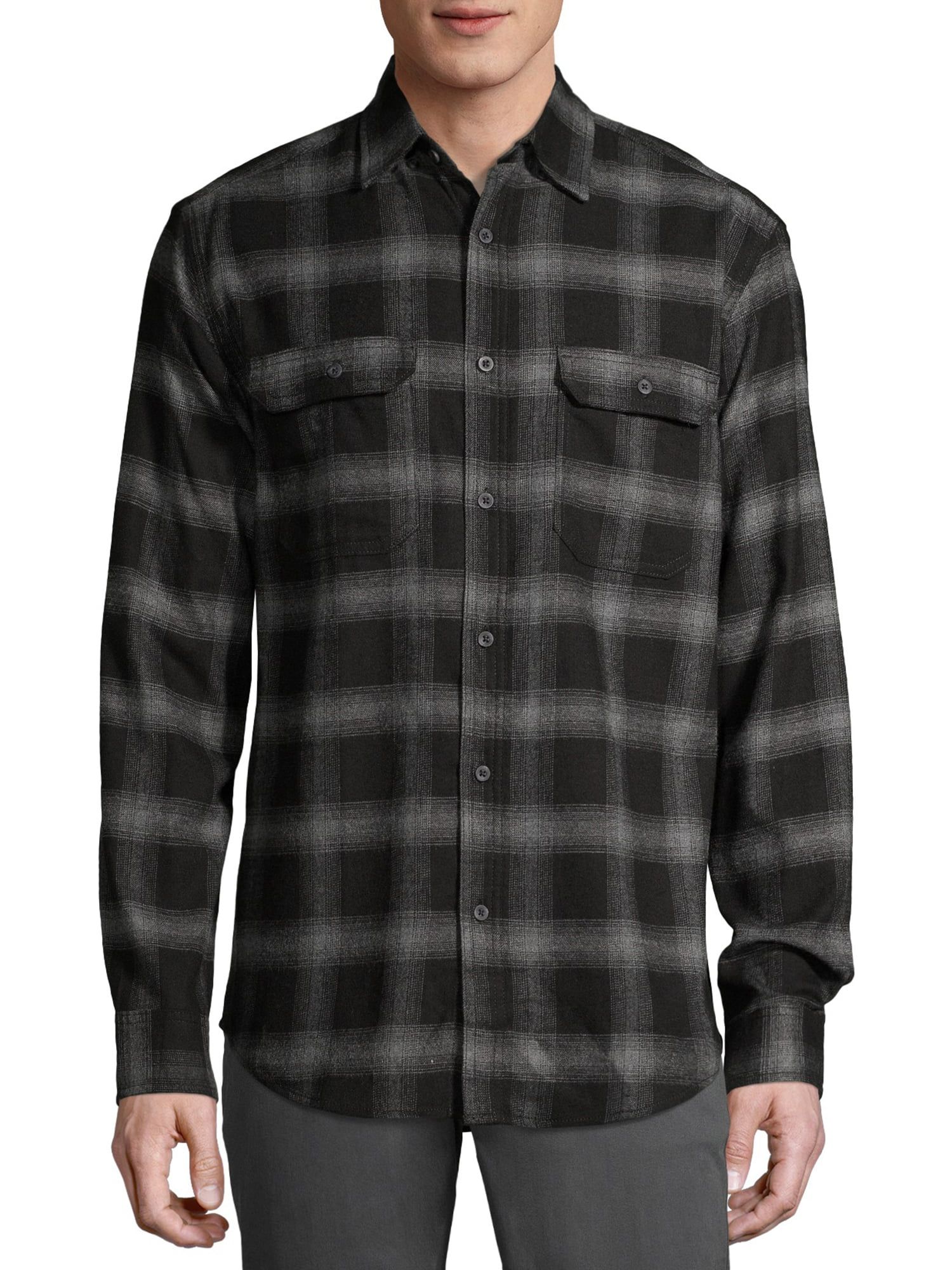 George Men's and Big Men's Super Soft Flannel Shirt, up to 5XLT | Walmart (US)