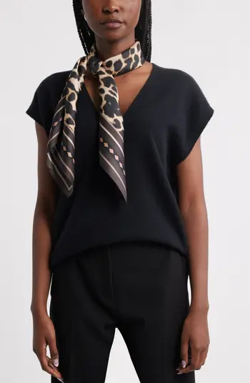 Nordstrom Leopard Print Square Silk Scarf | Nordstrom | Nordstrom