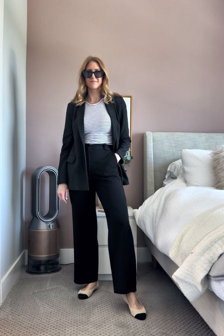 Women’s business casual idea. These tshirts from club manaco are so great and run tts! Blazer and trousers also run tts 

#workfit #workoutfit #style 

#LTKfindsunder50 #LTKstyletip #LTKfindsunder100