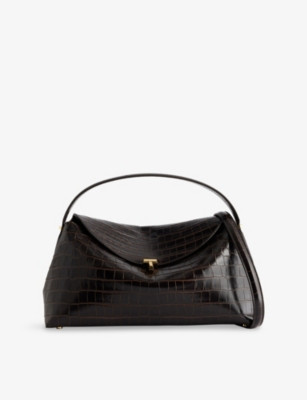 T-Lock Croco Leather Top Handle Bag | Selfridges