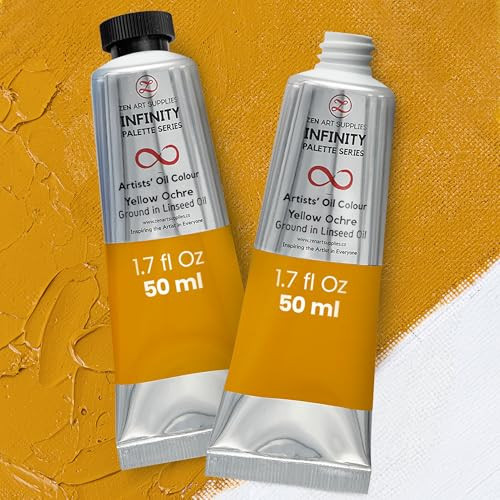 ZenART Oil Paint - Yellow Ochre | 2 x 50ml Professional Artist Oil Paint Tubes | Rich Pigment, Smooth Texture, Non-Toxic | Ideal for Fine Art, Portraits, Landscapes | Amazon (US)