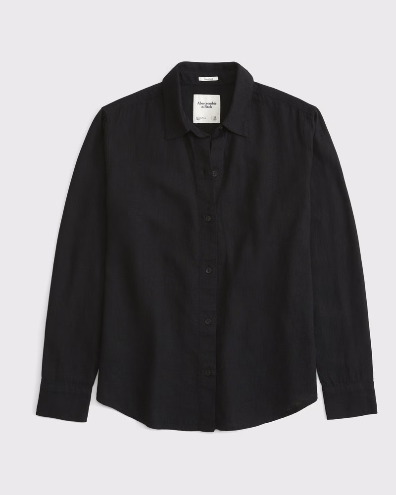 Relaxed Linen-Blend Shirt | Abercrombie & Fitch (UK)