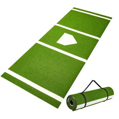 VEVOR Baseball Softball Hitting Batting Mat, 10' x 3.8' Indoor/Outdoor Softball Mat, Lined & Foam Backing Anti-Slip Anti-Fade Softball Training Aid | Target