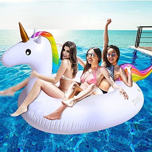 Huge Unicorn Inflatable Pool Float Pool Floatie Summer Beach Float Swimming Pool Party Toys Loung... | Amazon (US)
