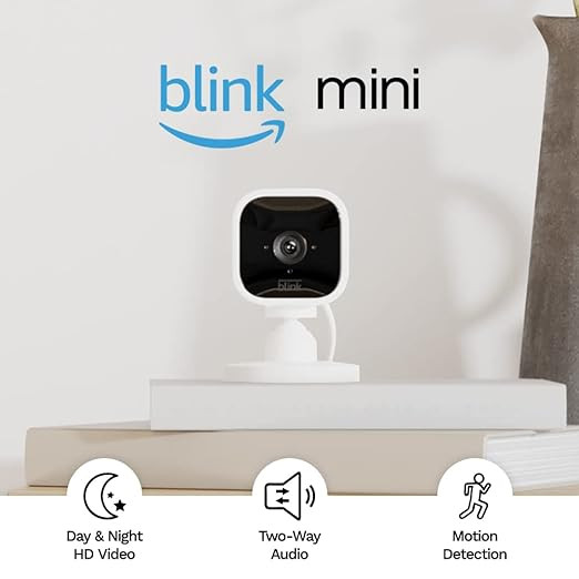 Blink Mini – Compact indoor plug-in smart security camera, 1080p HD video, night vision, motion... | Amazon (US)