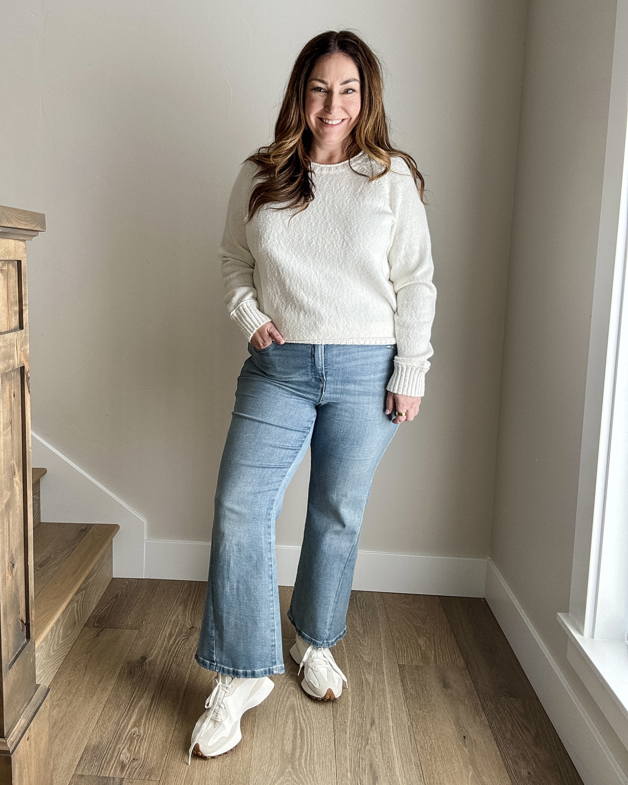 Spring Jeans from @evereveoffical wearing size 14 - sweater tts, L #EverevePartner #EvereveStyle 

 #LTKSeasonal #LTKMidsize #LTKStyleTip