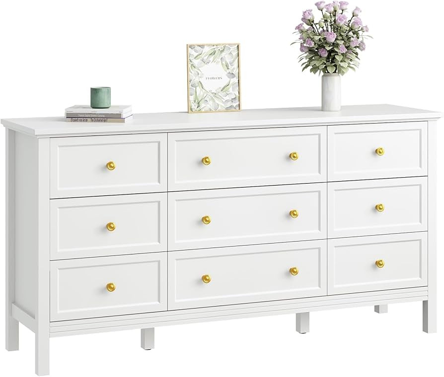 CARPETNAL 9 Drawer White Dresser for Bedroom with Deep Drawers, Large Dressers & Chest of Drawers... | Amazon (US)