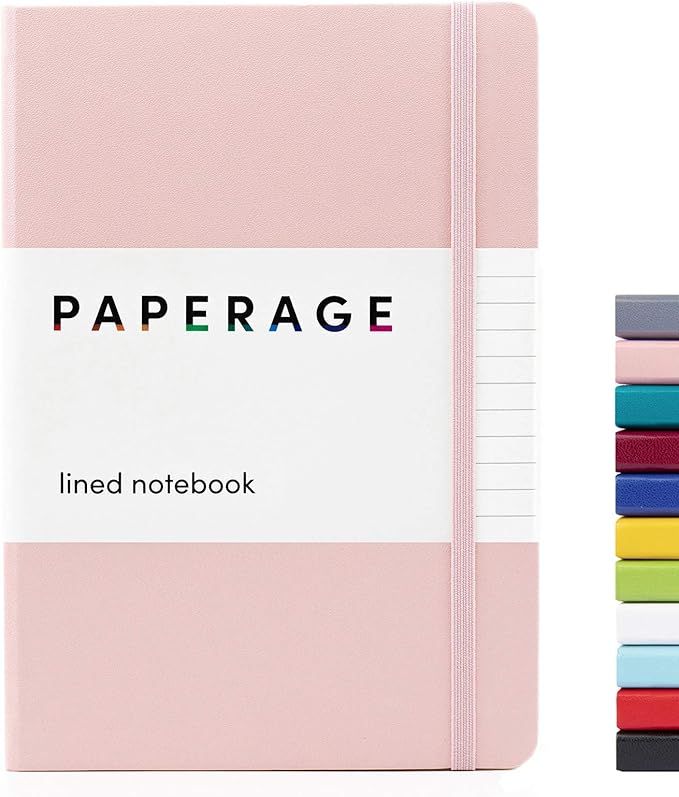 PAPERAGE Lined Journal Notebook, (Blush), 160 Pages, Medium 5.7 inches x 8 inches - 100 gsm Thick... | Amazon (US)