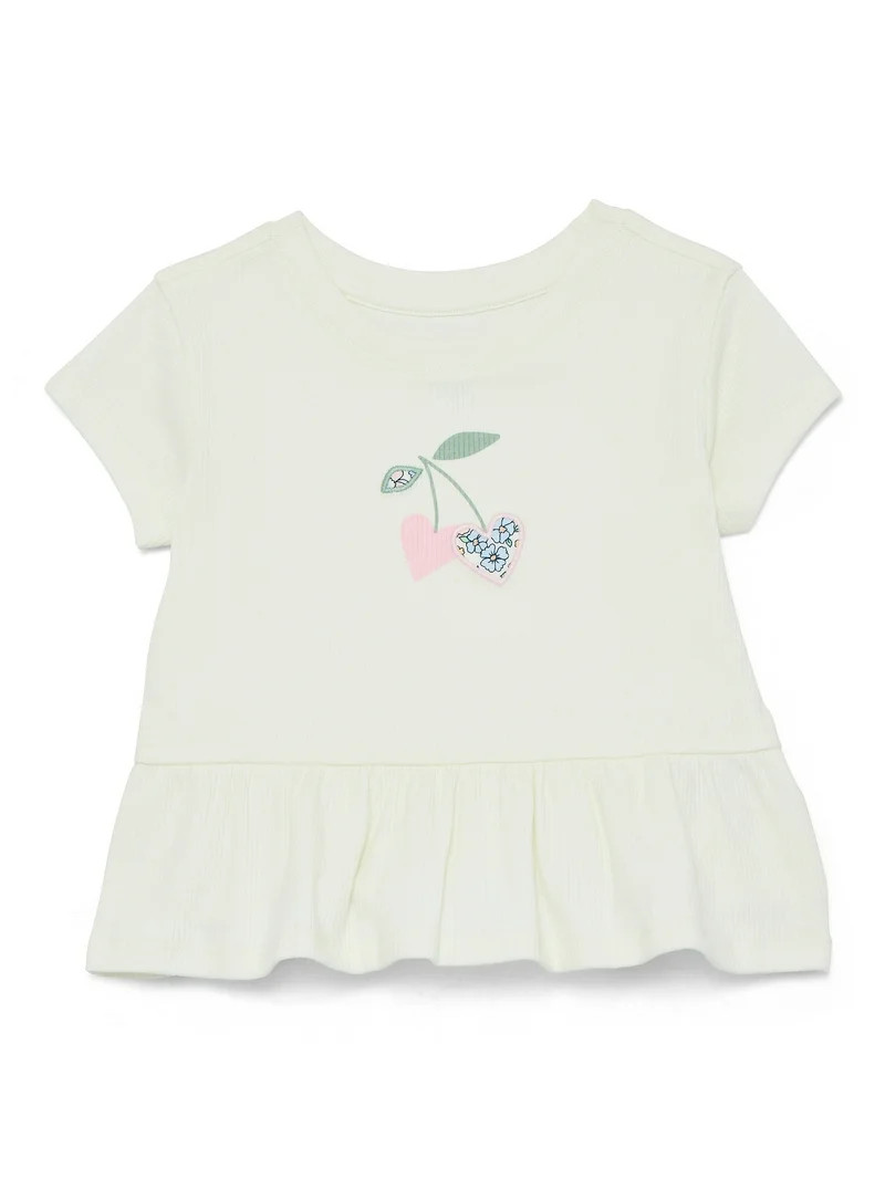 Wonder Nation Baby Girl Peplum Tee, Sizes 0-24 Months | Walmart (US)