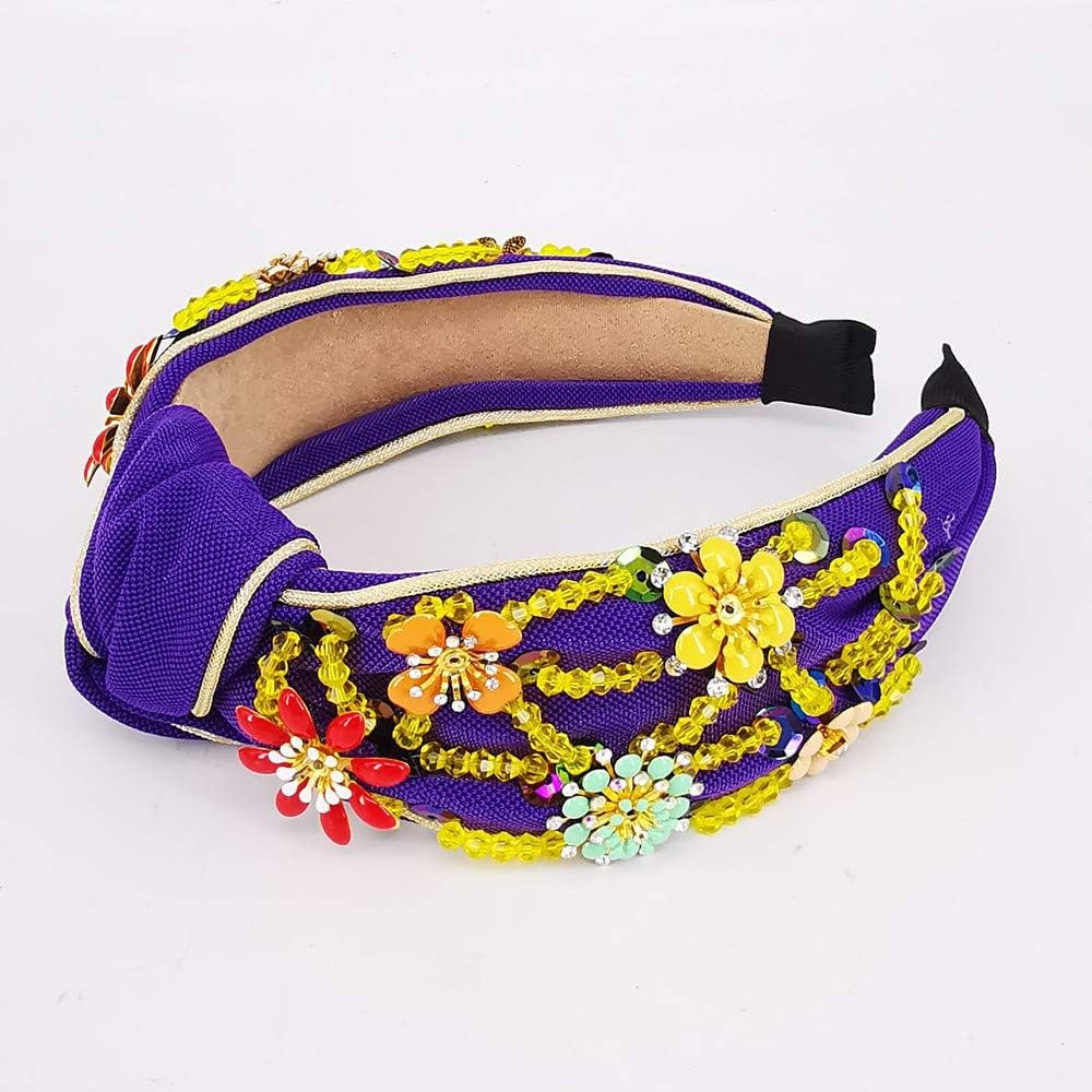 Rhinestone Crystal Wide Headbands Knot Turban Fashion Vintage Hairband Elastic Hair Hoops Hair Ac... | Amazon (US)