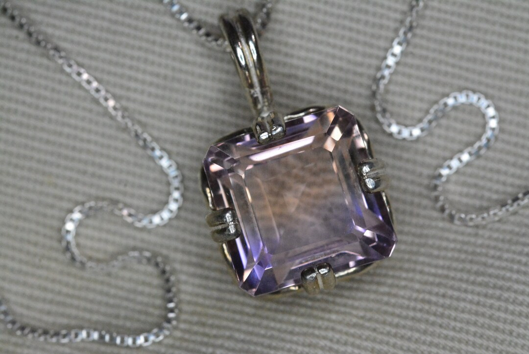 Certified Ametrine Necklace 10.54 Carat Sterling Silver Pendant Natural Real Genuine Earth Mined ... | Etsy (US)