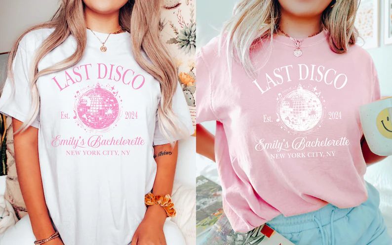 Personalized Last Disco Bachelorette Party Shirt, Custom Disco Bachelorette Shirts, Luxury Bachel... | Etsy (US)