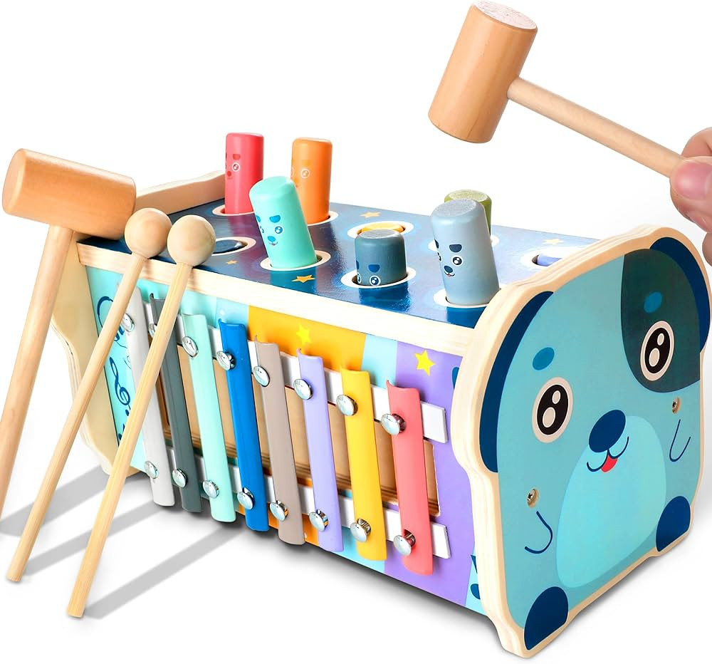 Amazon.com: KIDWILL Wooden Hammering Pounding Toy for 12+ Months Kids, Montessori Toys for 1+ Yea... | Amazon (US)