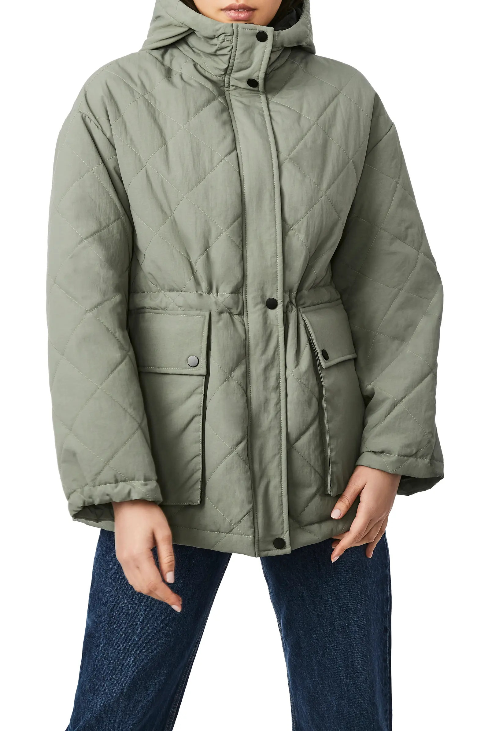 Bernardo Quilted Water Resistant Hooded Anorak | Nordstrom | Nordstrom