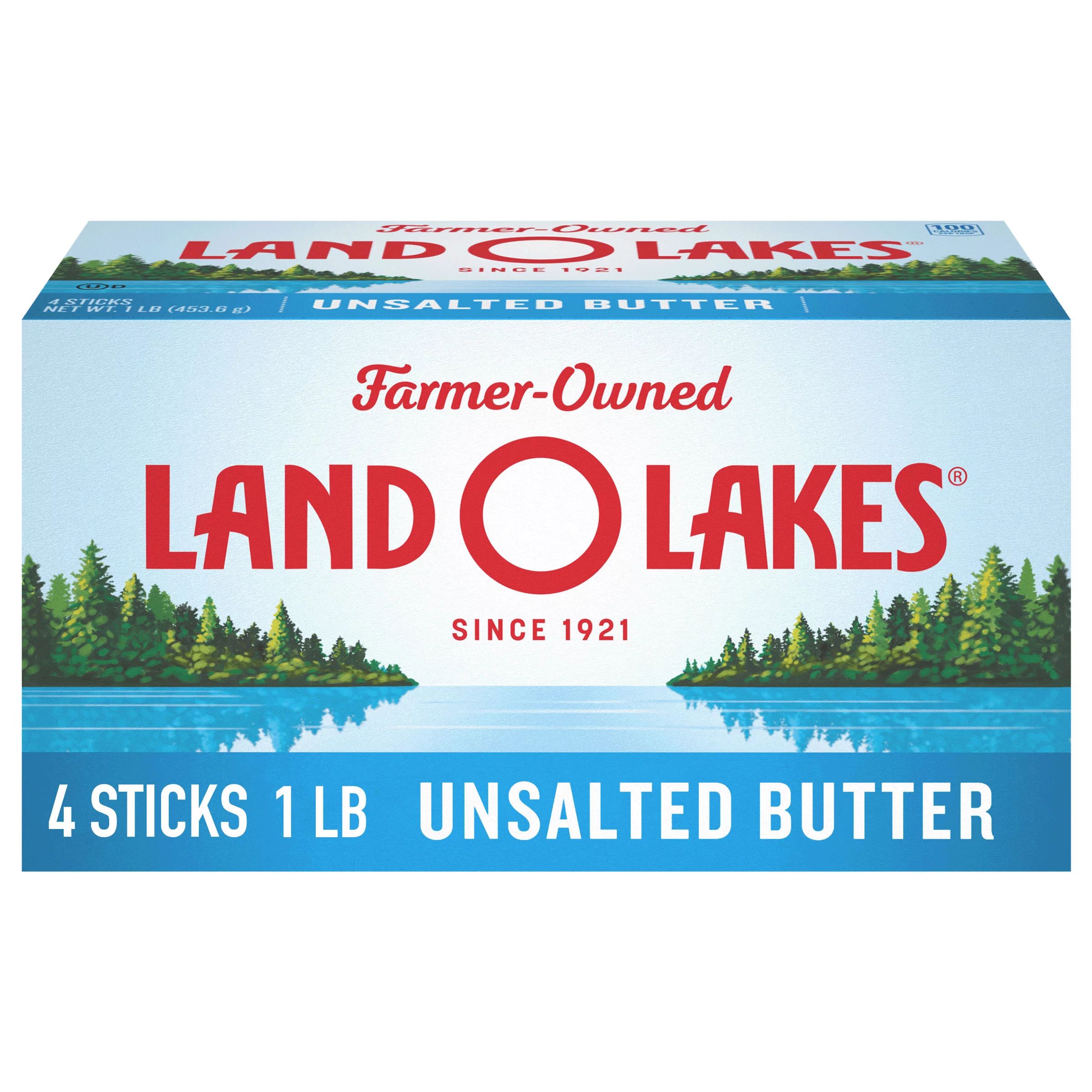 Land O Lakes® Unsalted Butter, 4 Butter Sticks, 1 lb Pack | Walmart (US)