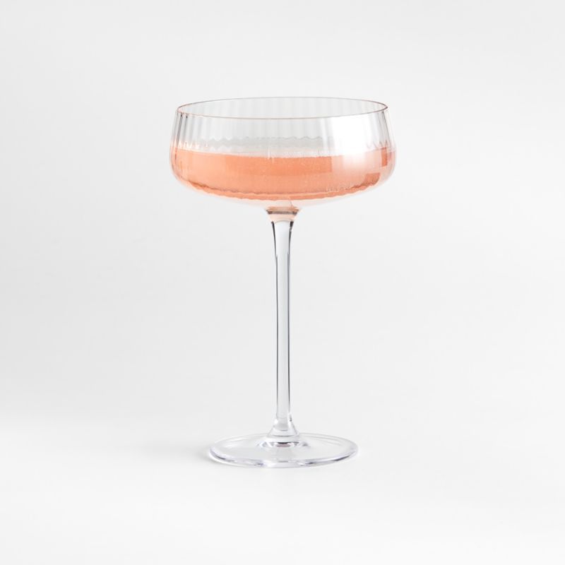 Plisse Fluted 9-Oz. Coupe Glass by Laura Kim | Crate & Barrel | Crate & Barrel